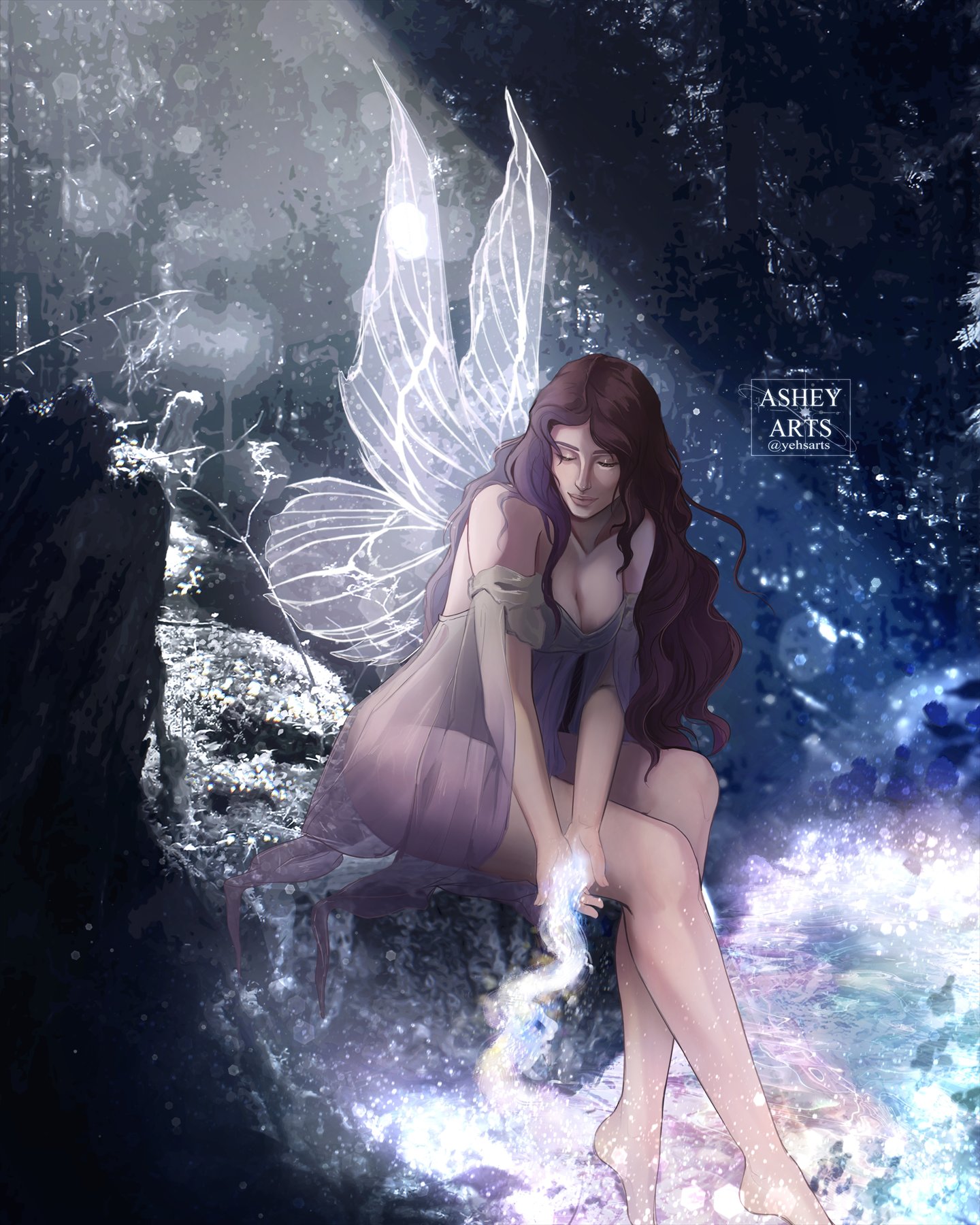 Peaceful Night on Fairyland — fantasy illustration by Ashey Arts