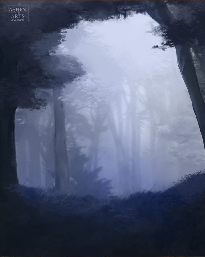 Complex background painted by Ashey Arts